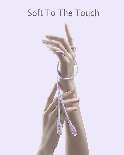 Anker Bangladesh PowerLine III Flow USB-C to Lightning - Purple MFI Certified Cable Anker Bangladesh PowerLine III Flow USB-C to Lightning - Purple MFI Certified Cable
